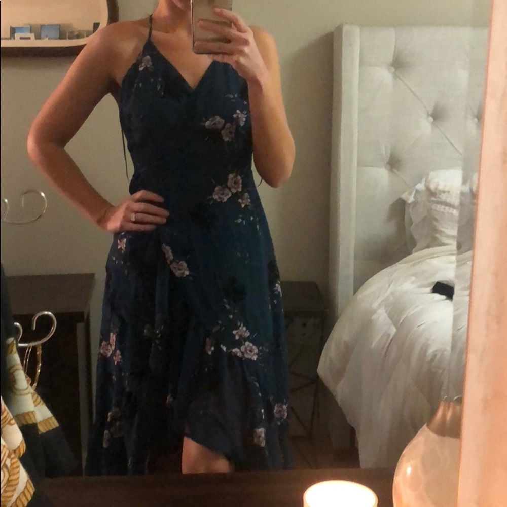 Teal floral dress